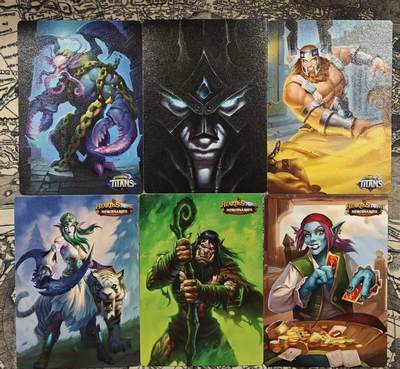 满赠PR！！龙虎卡牌-七七场（满200元包邮，无佣金，每周六结拍，欢迎送拍） 粗闪6张 谭二盲包 暴雪嘉年华炉石系列第二弹 一套（巫妖王、阿格拉吗、禁锢恐魔、古尔丹、钩牙船长、泰兰德）