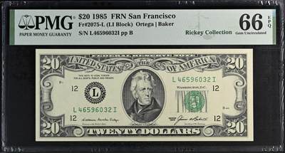 【礼羽收藏】🌏世界钱币拍卖127期 - 【高分 藏家Rickey Collection】1985版 20美 PMG66E