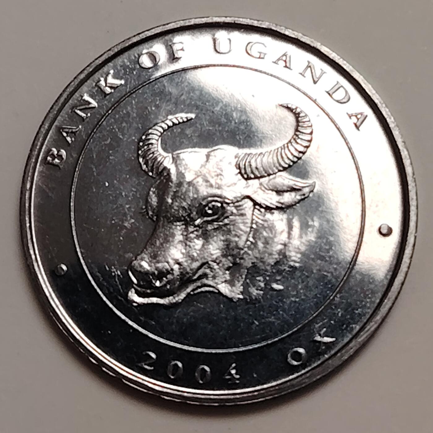 布加迪🐬～世界钱币(上海)🌾第 279 期 /  各国套币和散币 乌干达🇺🇬 2004年 100先令生肖币～牛
