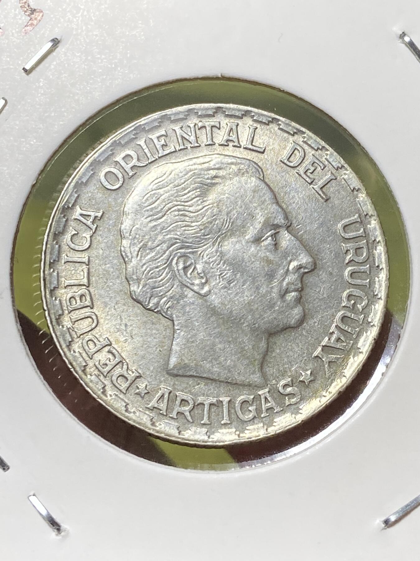 2026年第三十三场(总第二百零二场）外国精品纸夹币场(免佣金) 少见好品–乌拉圭🇺🇾1943单年份50分银币(1901–1951年第二版，So标智利圣地亚哥造，720银)