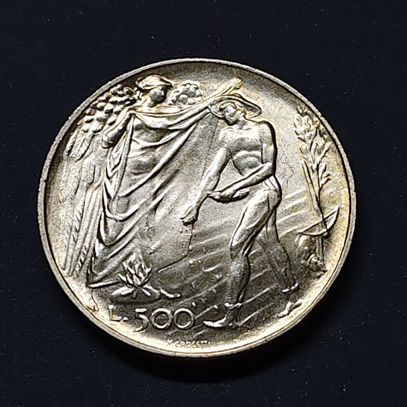 【全场包邮】纯粹捡漏拍508场 圣马力诺1976年500里拉社会保障纪念银币【29毫米11克83.5%】