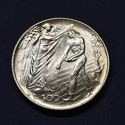 【全场包邮】纯粹捡漏拍508场 - 圣马力诺1976年500里拉社会保障纪念银币【29毫米11克83.5%】