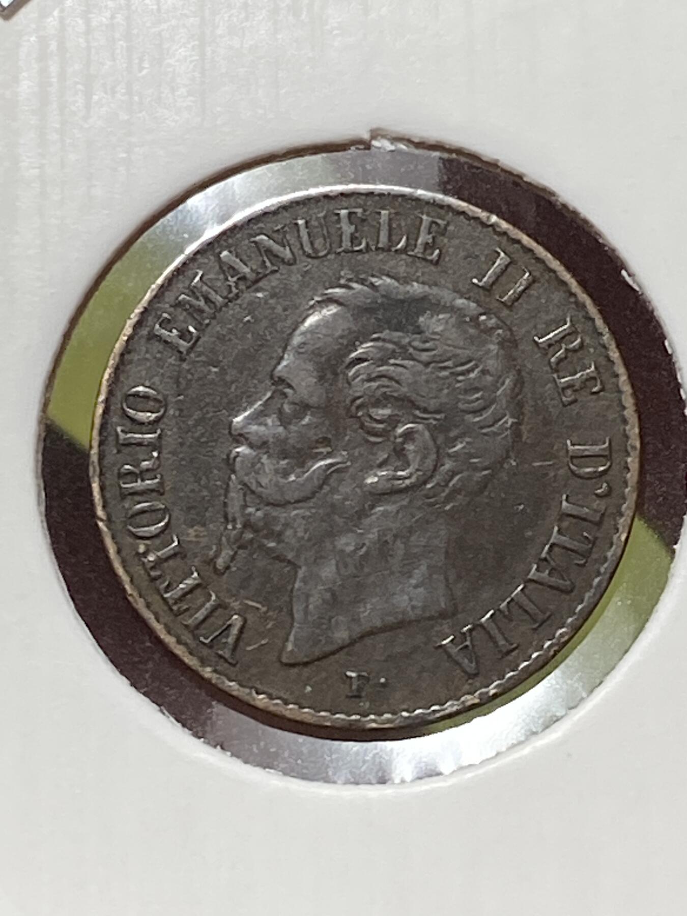 2026年第三十三场(总第二百零二场）外国精品纸夹币场(免佣金) 流通好品–意大利王国1861年1分(维托里奥·埃马努埃莱二世，M标米兰造，首发年仅发行2年)