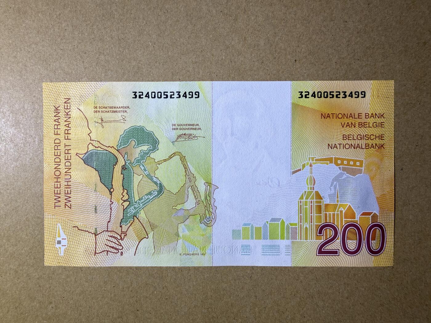 《艾美收藏》第235期-3.8周日外币荟萃 比利时200法郎 UNC 末版 比利时乐器制造家萨克斯