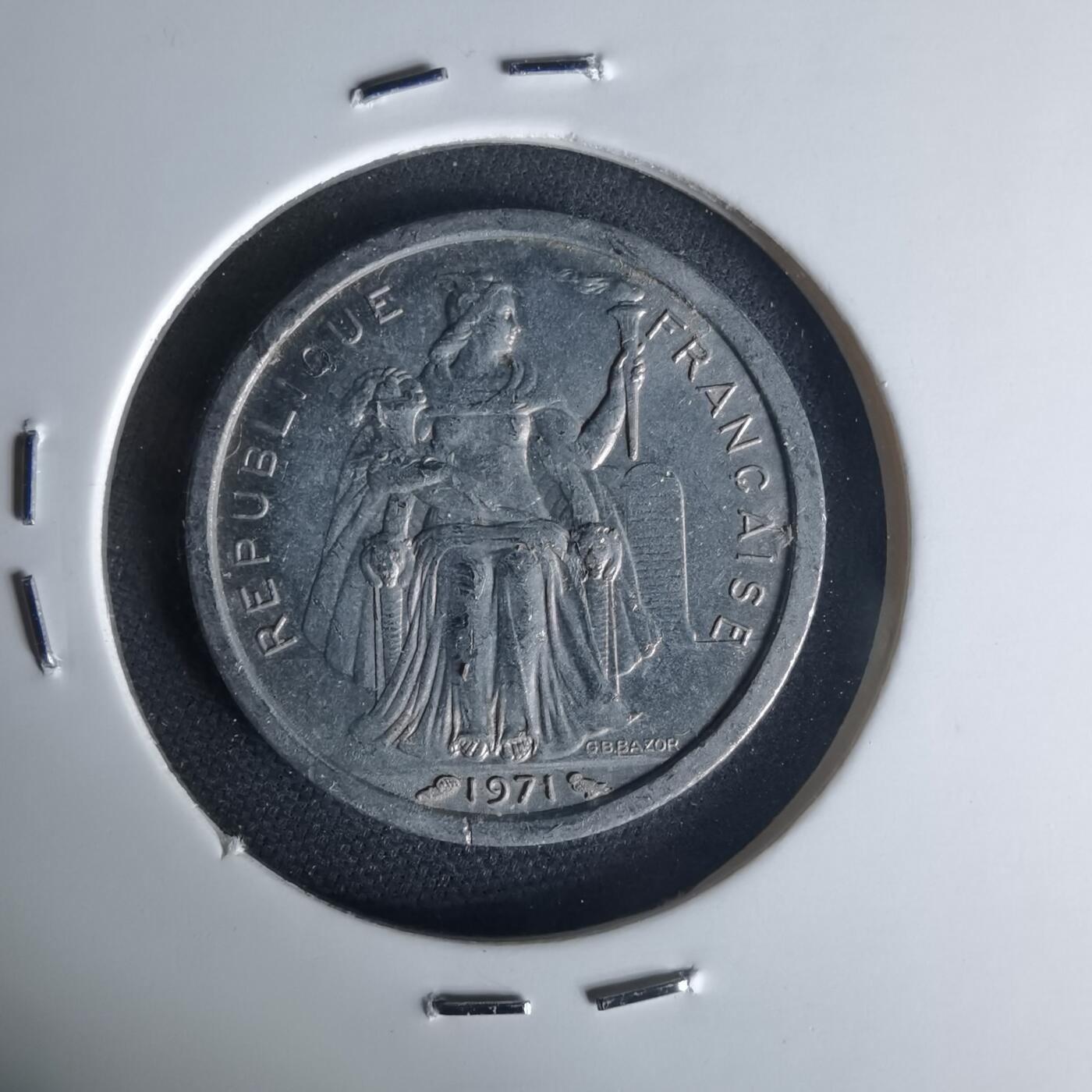 沼泽如烟--第1015场 法属新喀里多尼亚1971年1法郎