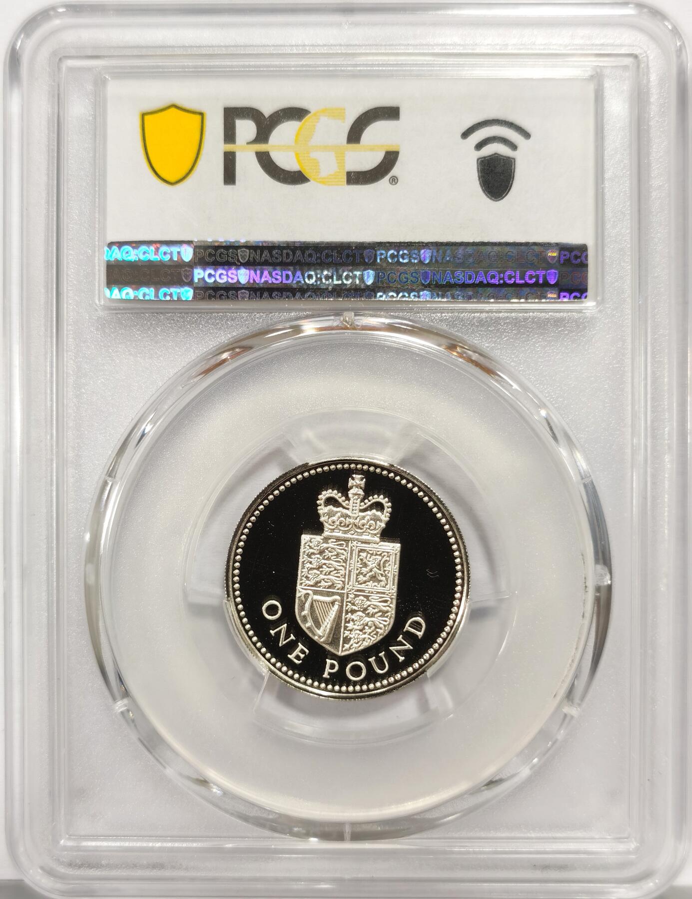 博洋堂世界钱币拍卖第163期（全场包邮） PCGS PR69DCAM 英国1988年皇家盾徽1英镑加厚精制银币 少见品种 亚军分数 高评仅1枚