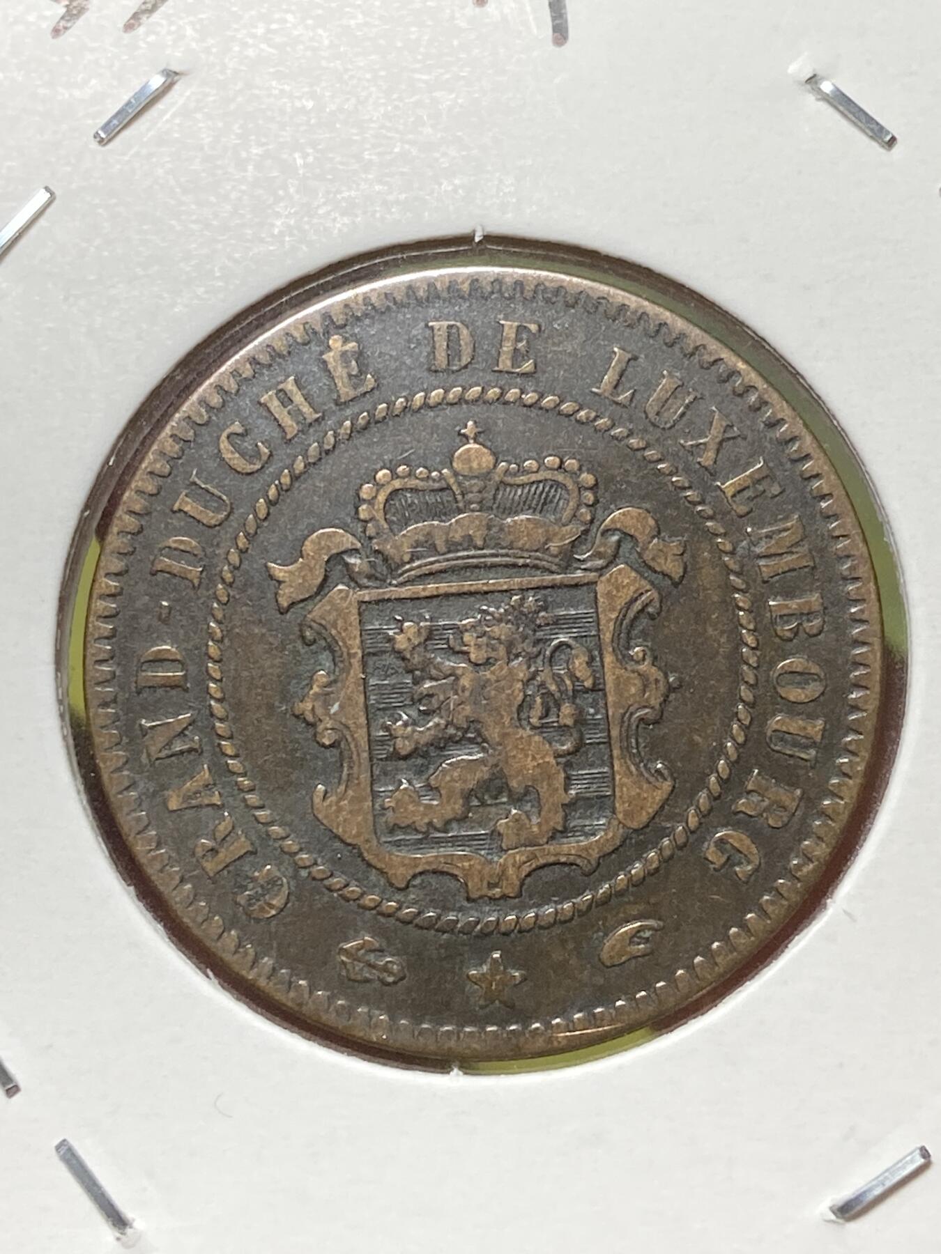 2026年第三十三场(总第二百零二场）外国精品纸夹币场(免佣金) 流通好品–卢森堡🇱🇺1855年5分(荷兰威廉三世兼任卢森堡大公时期第二版，A标，巴黎造)