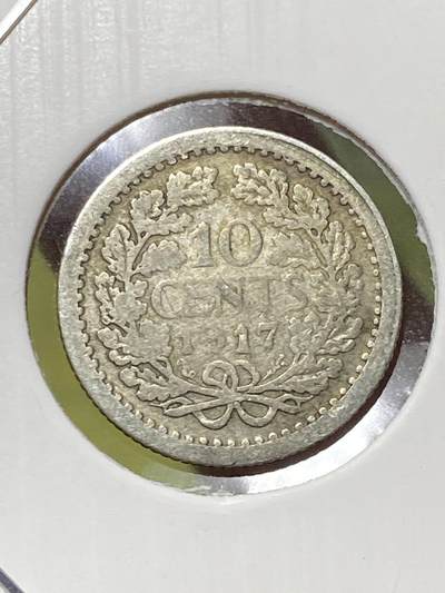 2026年第三十三场(总第二百零二场）外国精品纸夹币场(免佣金) - 荷兰🇳🇱1917年10分银币(威廉明娜女王青年时期，Seahorse –海马标，640银)