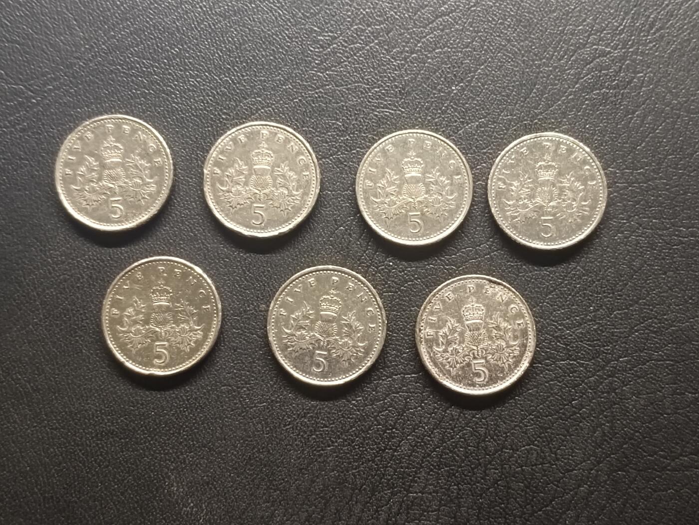 荟藏特别场次第五期——“社长的钢镚堆” 英国5便士蓟花版批量七枚