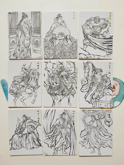 阳大大卡牌拍卖第103期（持续收拍品，周五晚上九点截拍，进群福利早知道） 【线稿】卡德曼 张建东水浒 线稿41张