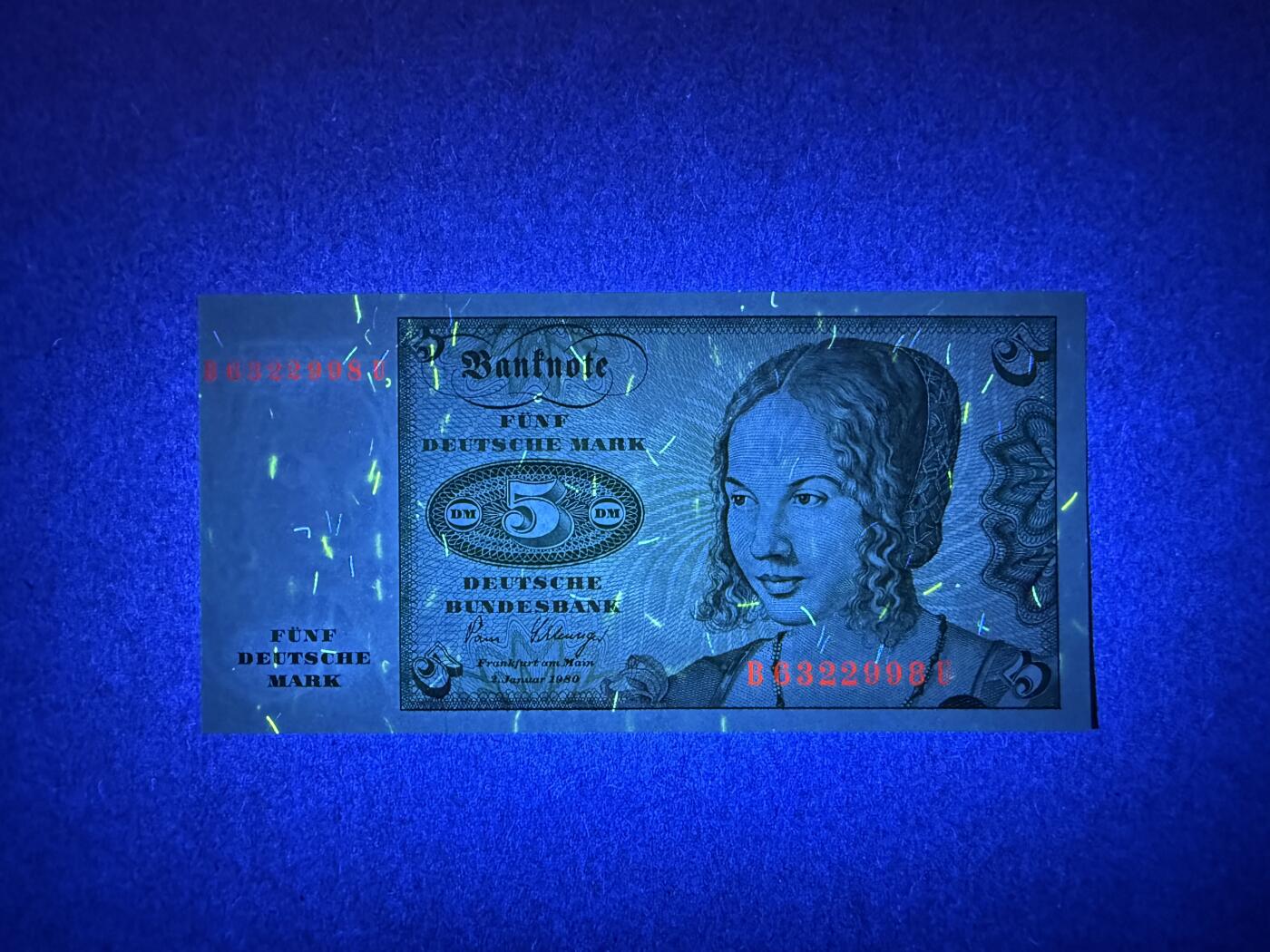 《艾美收藏》第235期-3.8周日外币荟萃 德国5马克 UNC 1980年 无47