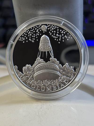 第192期拍卖 - 纽埃2018年凡尔纳的奇幻世界系列月亮大炮1盎司银币，999银，发行1000枚