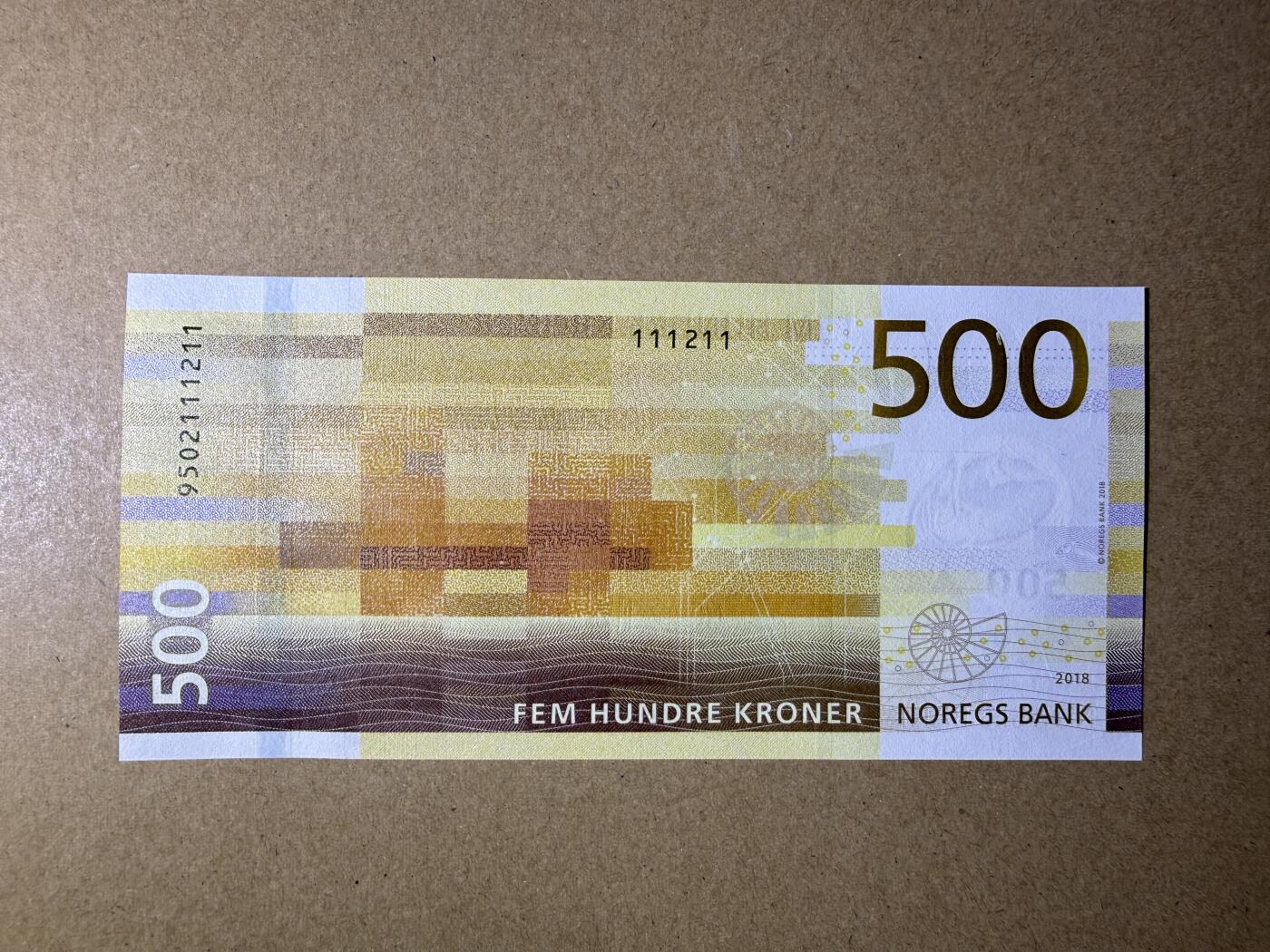 《艾美收藏》第235期-3.8周日外币荟萃 挪威500克朗 UNC 2018年海洋版 无347双尾