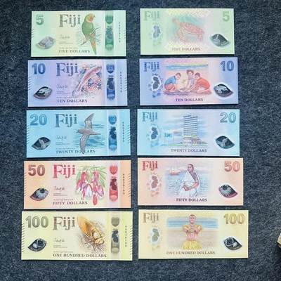 斐济2025/2026年5-100元塑料钞，全套，全同号 - 斐济2025/2026年5-100元塑料钞，全套，全同号