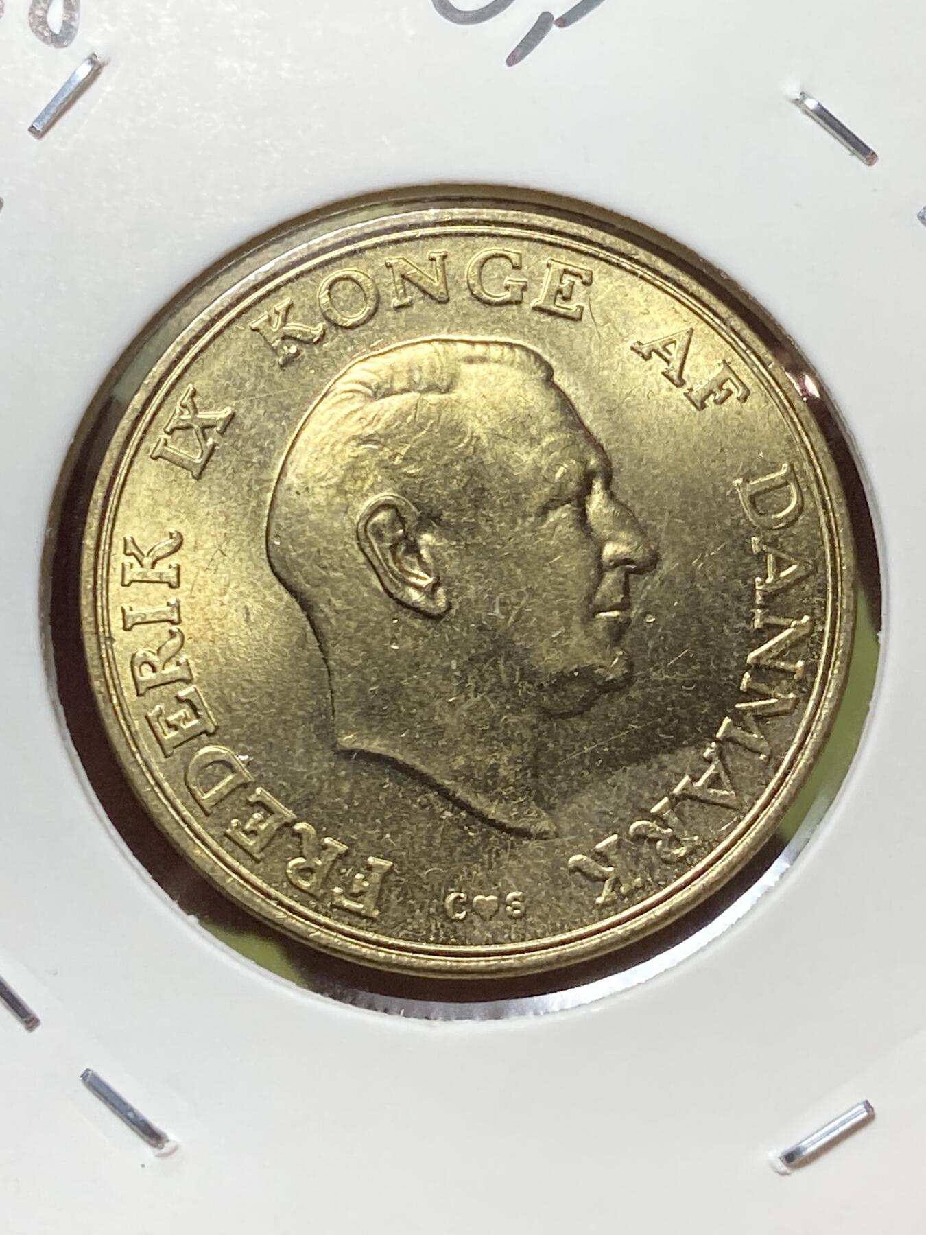 2026年第三十三场(总第二百零二场）外国精品纸夹币场(免佣金) 少见原光好品–丹麦🇩🇰1958年1克朗(弗雷德里克九世时期第二版，C; S版，哥本哈根造)