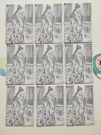 阳大大卡牌拍卖第103期（持续收拍品，周五晚上九点截拍，进群福利早知道） 【线稿】卡德曼 张建东水浒 线稿44张