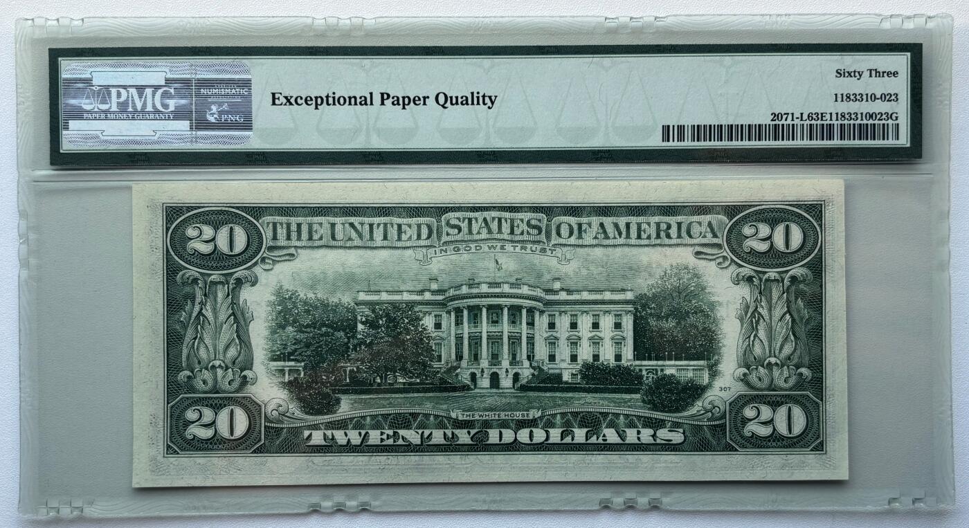 【礼羽收藏】🌏世界钱币拍卖127期 【号码无47】1974版 20美 PMG63E 老壳