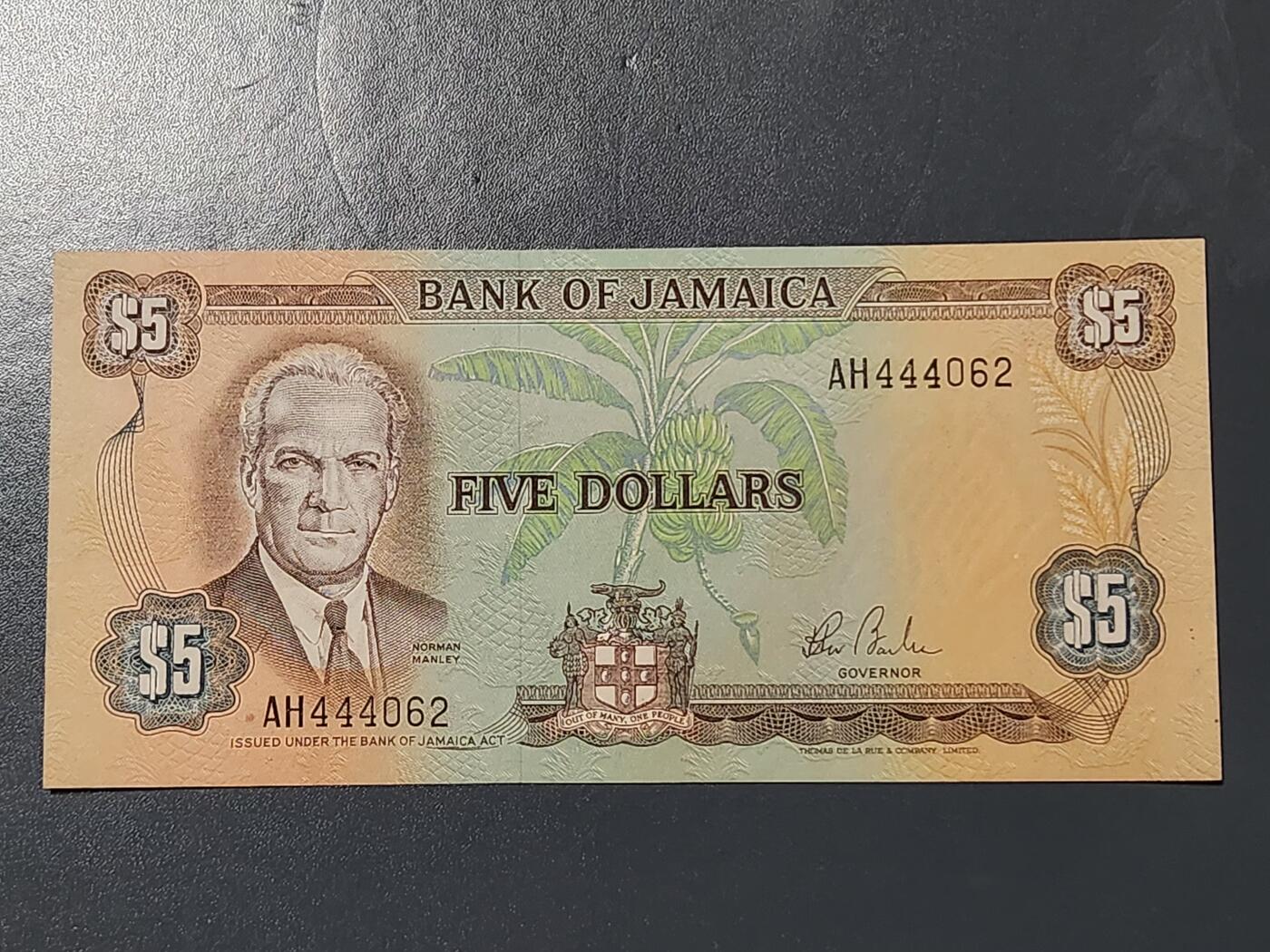 3月5号晚上8点 外国纸币自动截拍第34场 牙买加 第一版 5新品
