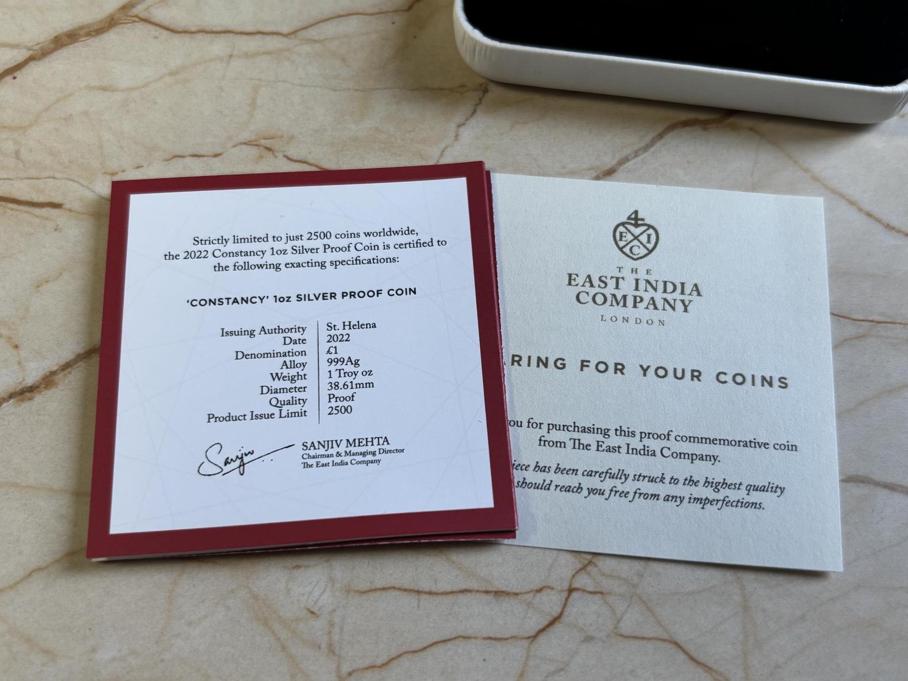 第192期拍卖 圣赫勒拿2022年美德女神系列永恒女神1盎司银币，999银，发行2000枚