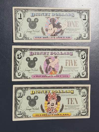 3月5号晚上8点 外国纸币自动截拍第34场 - 迪士尼1994年全套