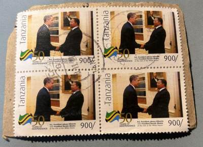 盛世勋华——号角文化勋章邮票专场拍卖第308期 - 坦桑尼亚总统访美会见奥巴马纪念邮票一组
