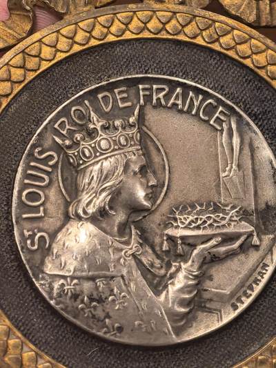 欧洲银章、铜章，大优惠起拍价都是银价计算 法国圣路易国王纪念银章 这是一枚由法国著名章牌雕刻师 Émile-Louis Stephan 创作的宗教纪念银章