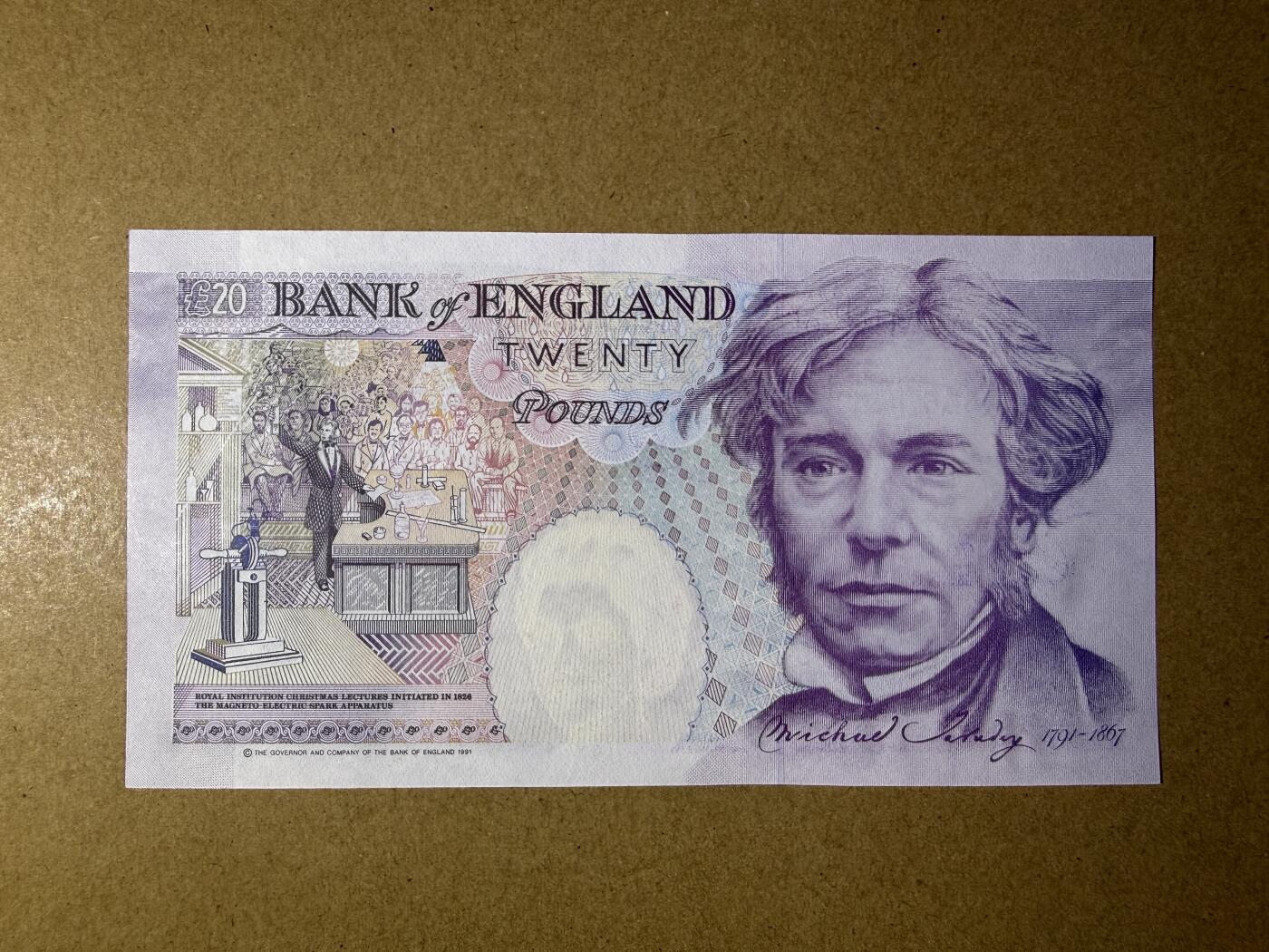 《艾美收藏》第235期-3.8周日外币荟萃 英格兰20镑 UNC E序列 皇冠版 A20冠