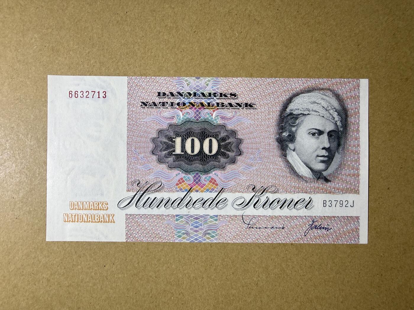 《艾美收藏》第235期-3.8周日外币荟萃 丹麦100克朗 UNC 1979年初版彩蝶 无4