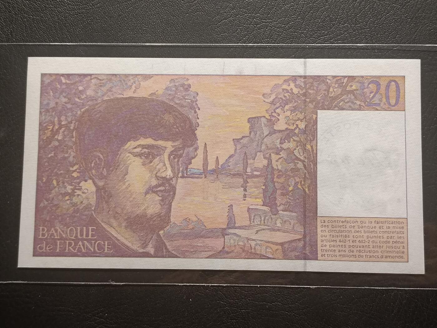 2026三月第一期，总218期 法国2001年“最后的法郎”盖邮纪念钞AUNC，加盖2.7法郎“玛丽安娜”系列普票，稀有品种