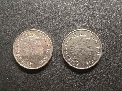 荟藏特别场次第五期——“社长的钢镚堆” 英国10便士盾徽版两枚