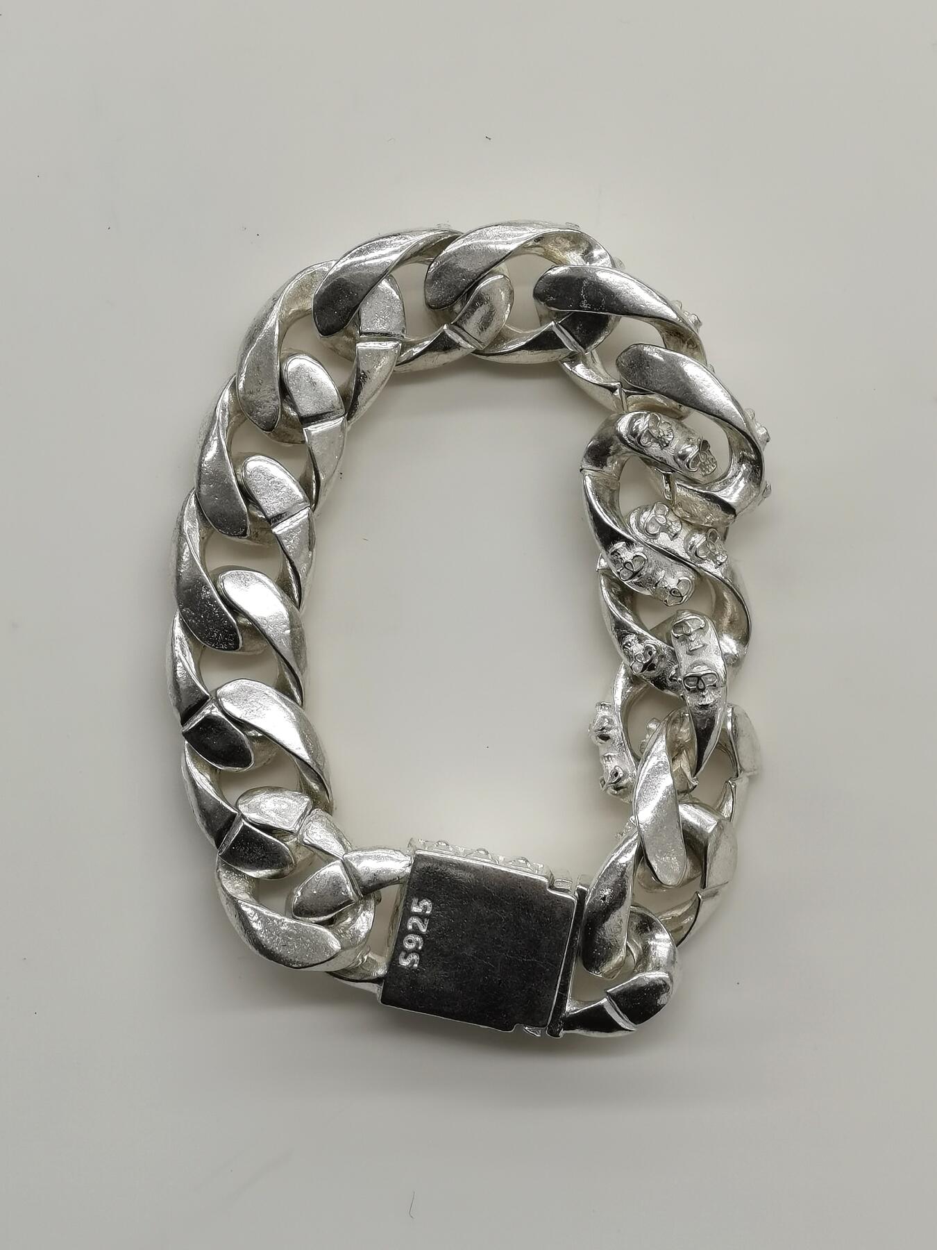 博洋堂世界钱币拍卖第163期（全场包邮） 骷髅手链银S925标，重97.3g，战事再起，贵金属上涨