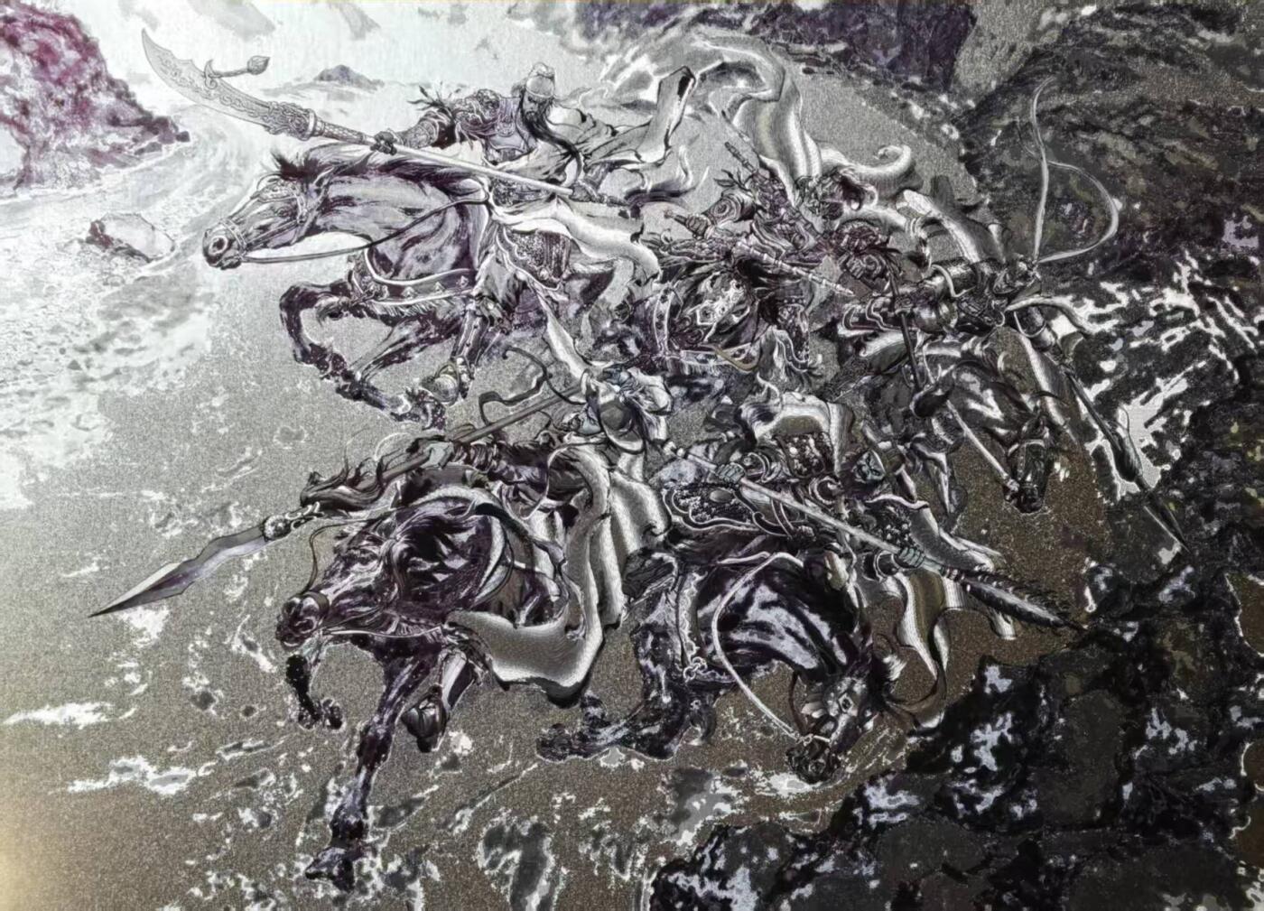 满赠PR！！龙虎卡牌-七七场（满200元包邮，无佣金，每周六结拍，欢迎送拍） A4粗闪大卡 百里卡牌 港漫水浒 夏伟义 - 五虎下山