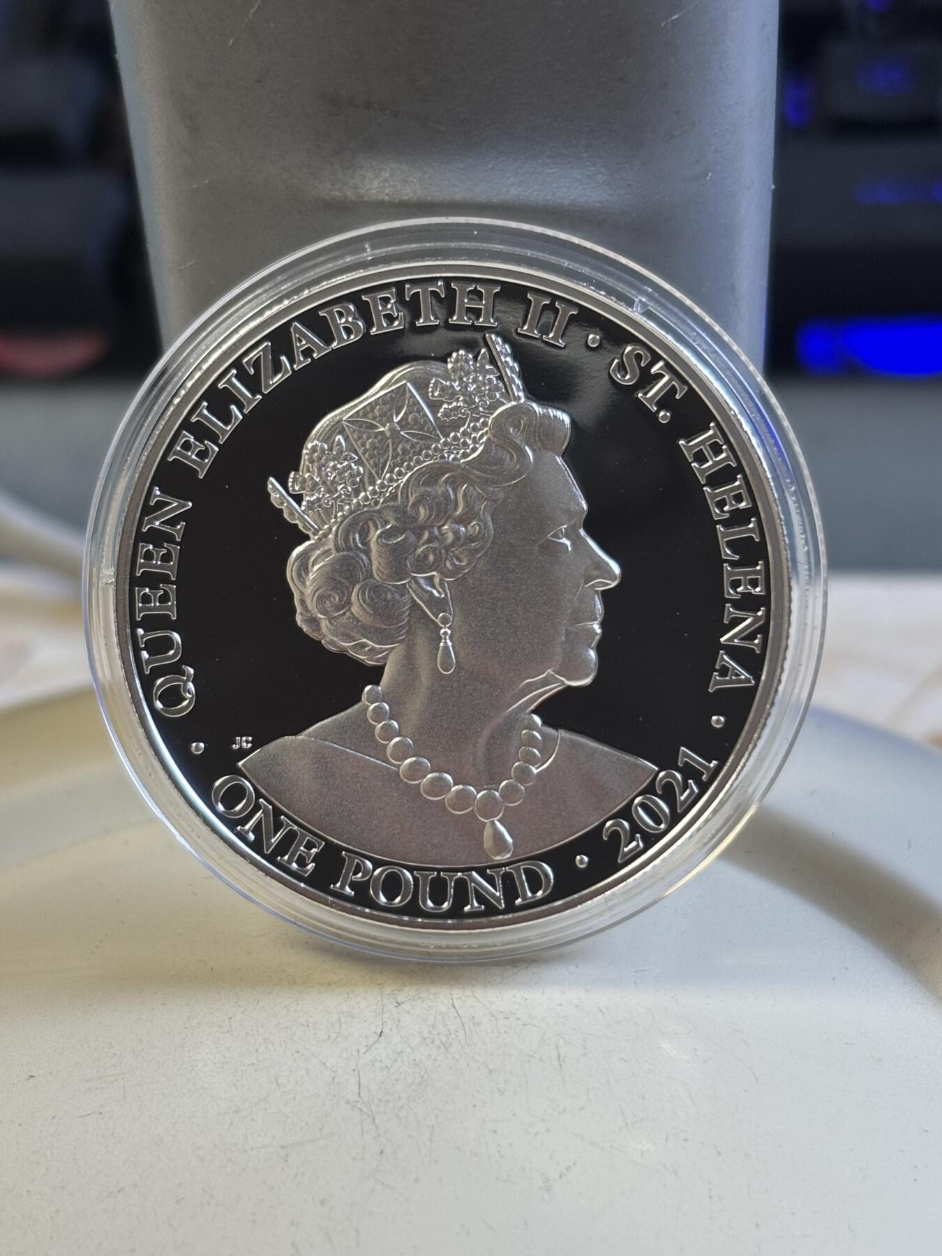 第192期拍卖 圣赫勒拿2021年真理天使女神1盎司精制纪念银币，999银，发行2500枚