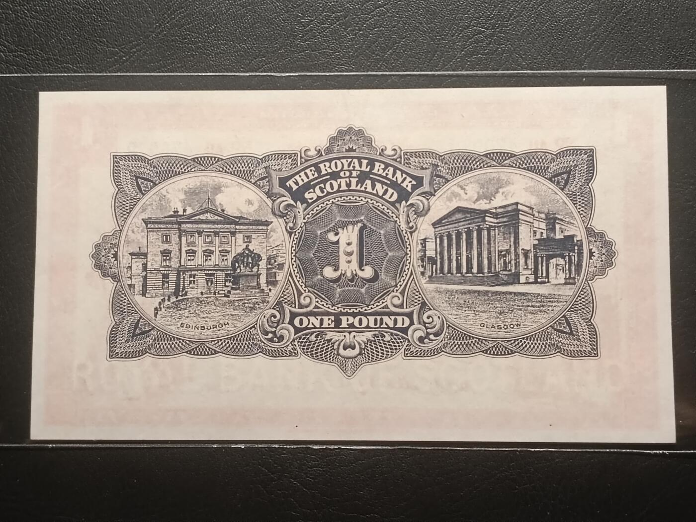 2026三月第一期，总218期 苏格兰皇家银行1959年UNC-，不列颠女神和拿花女神/爱丁堡和格拉斯哥的分行，早期大票幅版本