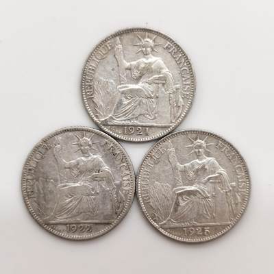 博洋堂世界钱币拍卖第163期（全场包邮） - 法属印支坐洋二角银币一组3枚