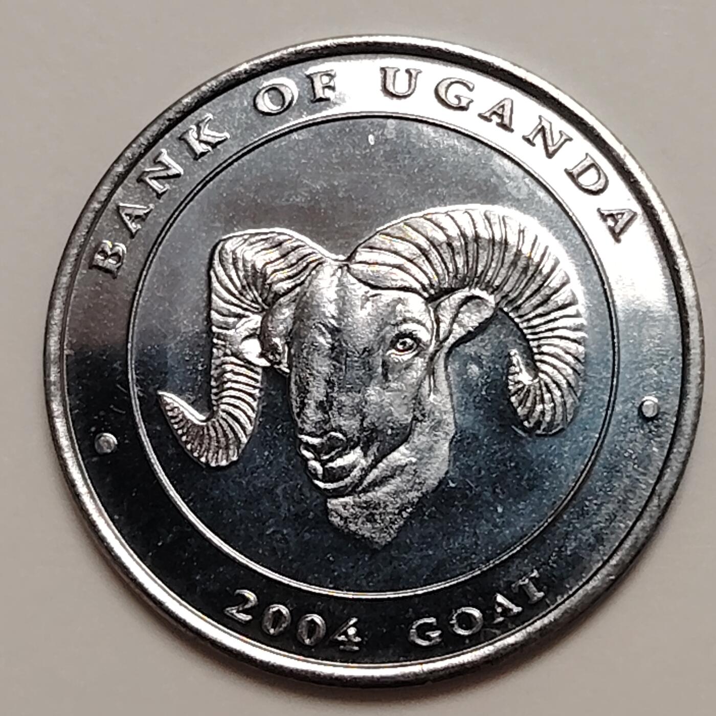 布加迪🐬～世界钱币(上海)🌾第 279 期 /  各国套币和散币 乌干达🇺🇬 2004年 100先令生肖币～羊