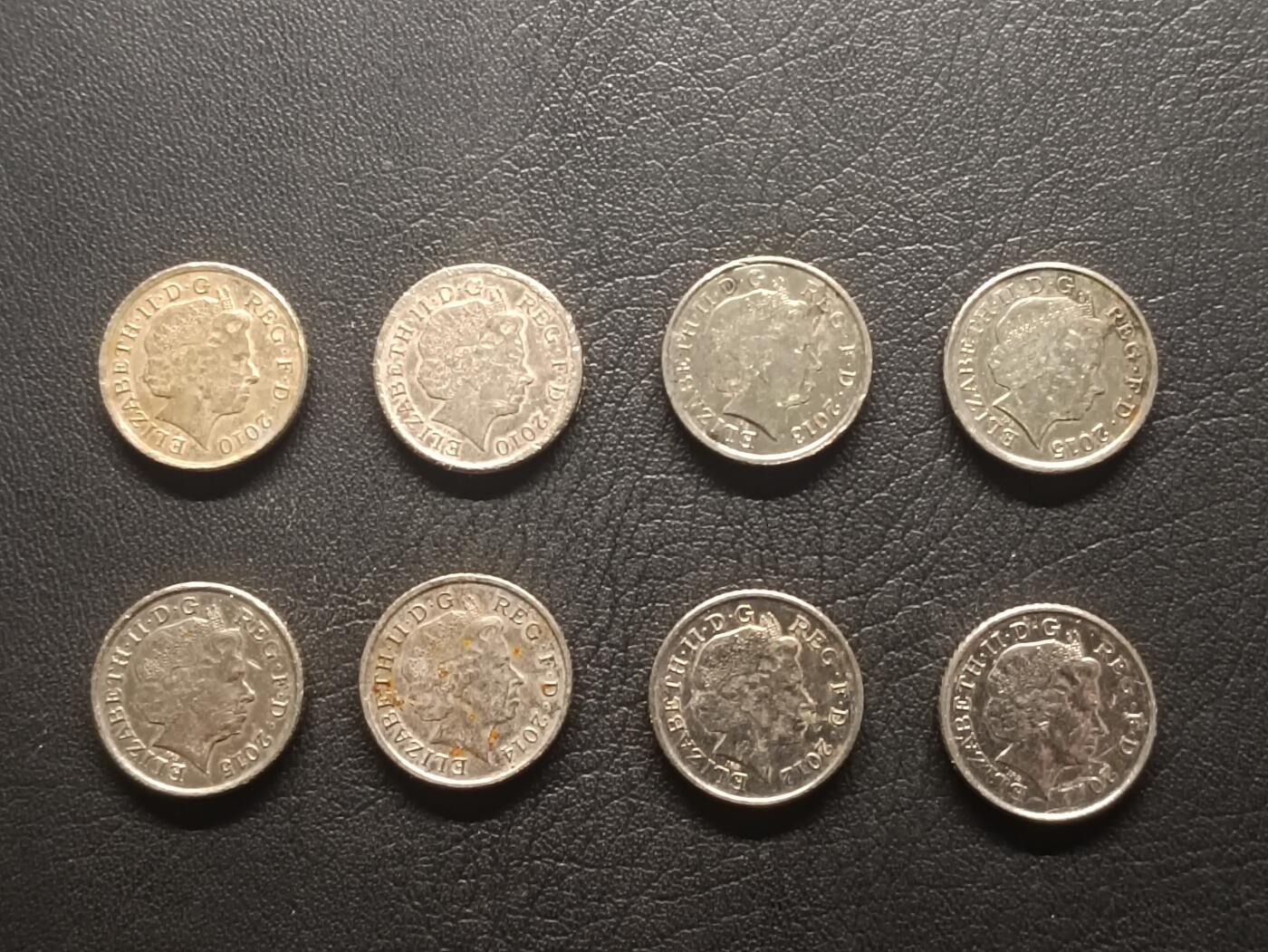 荟藏特别场次第五期——“社长的钢镚堆” 英国5便士盾徽版批量八枚