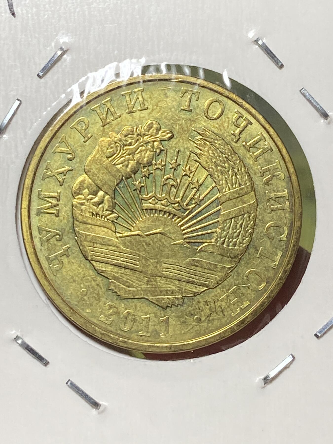 2026年第三十三场(总第二百零二场）外国精品纸夹币场(免佣金) 塔吉克斯坦🇹🇯2011年20迪拉姆(第三套流通硬币，首发年)