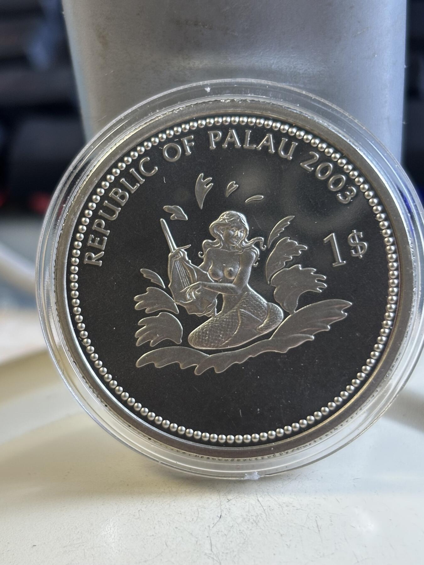 第192期拍卖 帕劳2003年海洋保护系列美人鱼彩色纪念币