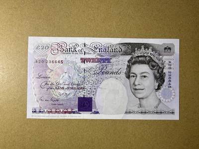 《艾美收藏》第235期-3.8周日外币荟萃 - 英格兰20镑 UNC E序列 皇冠版 A20冠