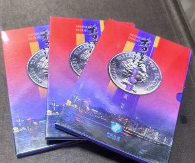 北京马甸外国币专卖第148期，非贵金属外国流通币，纪念币币，中国早期纪念币专场，陆续上拍，欢迎关注 - 香港女皇人头版流通币6枚/套十纪念章钱币纪念册，3册