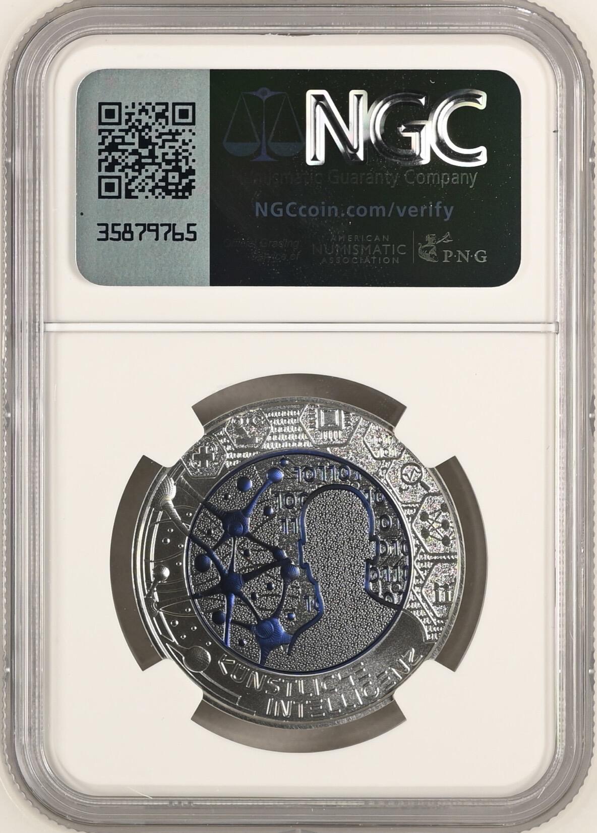 S&S Numismatic世界钱币-拍卖 第121期  获奖币*奥地利2019年 人工智能 25欧元银+铌双色纪念币盒证齐全 NGC MS70冠军分
