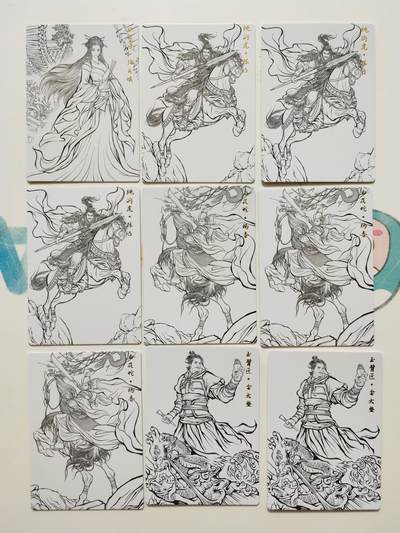 阳大大卡牌拍卖第103期（持续收拍品，周五晚上九点截拍，进群福利早知道） 【线稿】卡德曼 张建东水浒 线稿44张