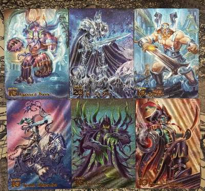 满赠PR！！龙虎卡牌-七七场（满200元包邮，无佣金，每周六结拍，欢迎送拍） - 粗闪6张 谭二盲包 暴雪嘉年华炉石系列第二弹 一套（巫妖王、阿格拉吗、禁锢恐魔、古尔丹、钩牙船长、泰兰德）