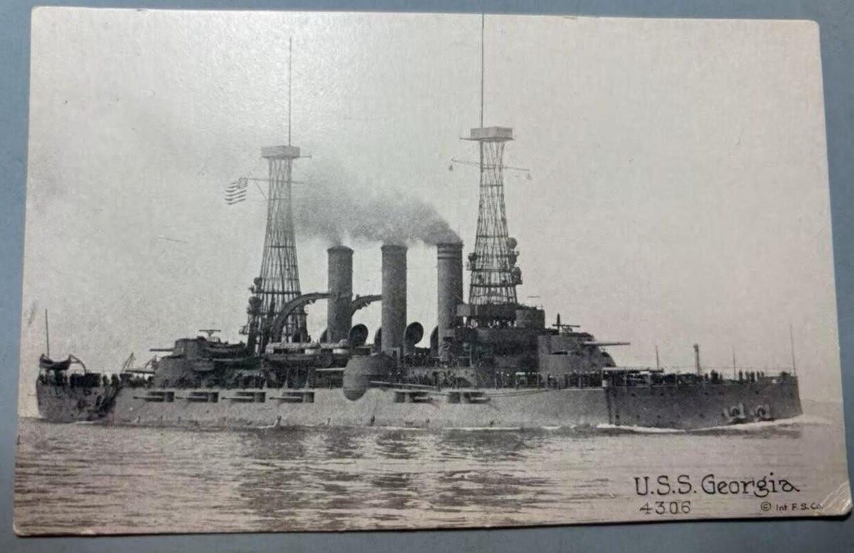 盛世勋华——号角文化勋章邮票专场拍卖第308期 美国BB-15乔治亚号战列舰纪念明信片