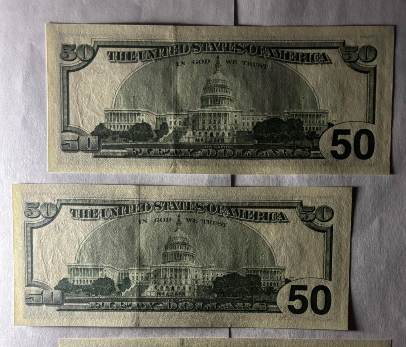 《艾美收藏》第235期-3.8周日外币荟萃 (两连号)美国1996年大头版首发年份50美元 实物如图