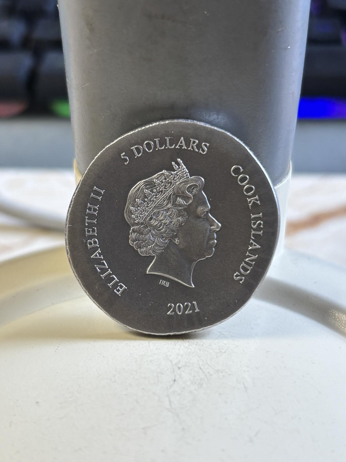 第192期拍卖 库克2021年雅典猫头鹰1盎司高浮雕仿古纪念银币，999银，发行999枚