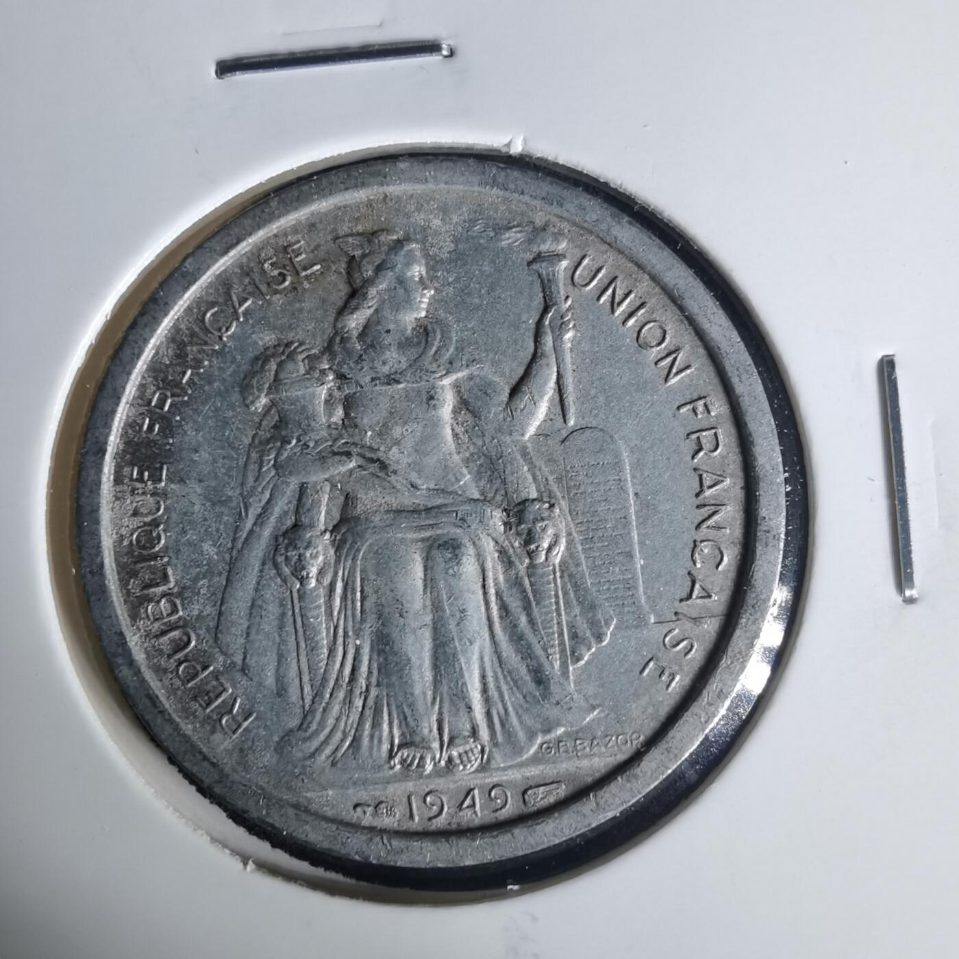 沼泽如烟--第1015场 法属新喀里多尼亚1949年2法郎