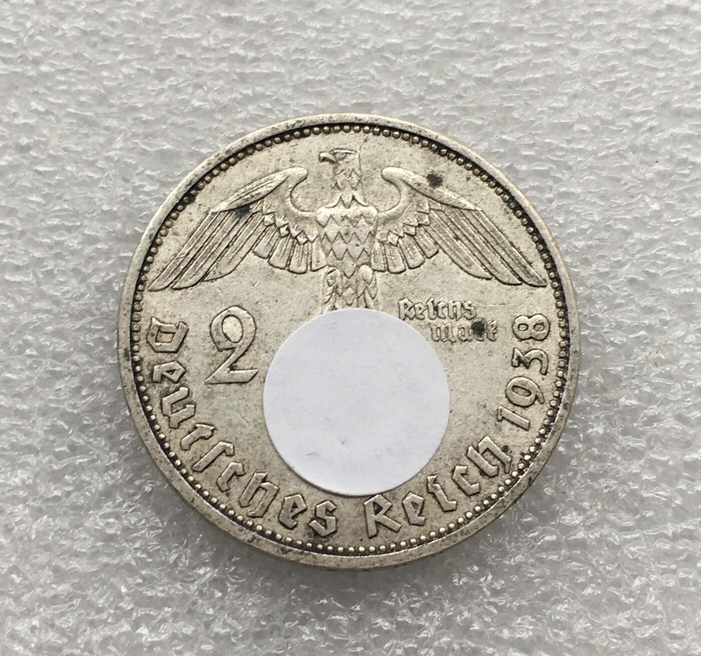 世界钱币专场拍卖 每周二开拍 1938年德国兴登堡万字2马克银币