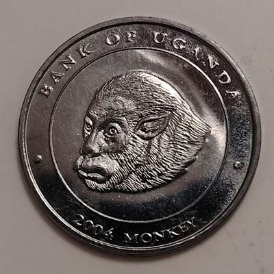 布加迪🐬～世界钱币(上海)🌾第 279 期 /  各国套币和散币 - 乌干达🇺🇬 2004年 100先令生肖币～猴